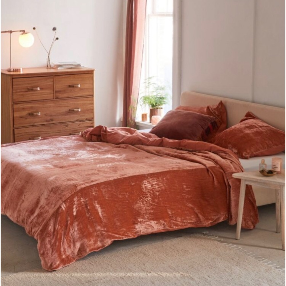 Orange Velvet Duvet Cover (full/queen)